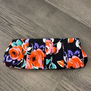 NWT Express Floral Clutch with Red and Purple Accents